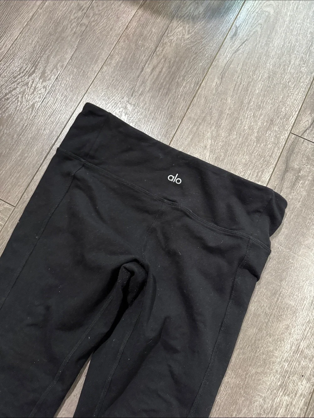 Alo Yoga High-Waist Moto Sport Black Leggings with Mesh Panels Size S
